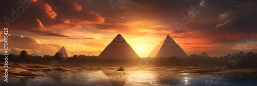 pyramids panoramic scenic view