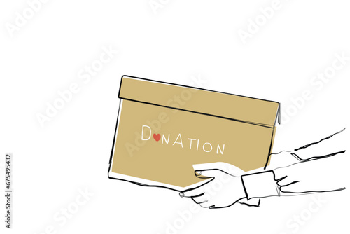 vector, illustration, concept, box, hands, graphic, delivery, doodle, drawing, community, hand drawn, support, care, savings, cash, service, storage, line art, property, human, cardboard, war, peace, 