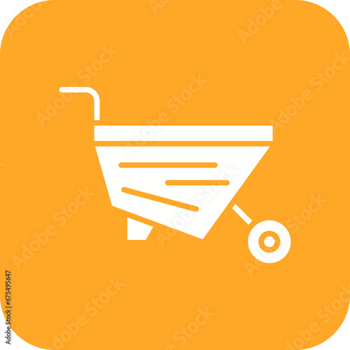 Wheelbarrow Line Color Icon