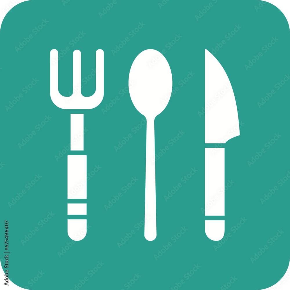 Fototapeta premium Cutlery Line Color Icon