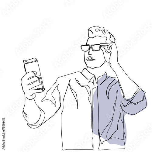 Line art vector Eyestrain Problem. Tired Schoolgirl Rubbing Sore Eye Doing Homework , Suffering From Fatigue And Dry Eyes Syndrome, Wearing Glasses Sitting At Desk At Home. Children Eyesight Issues