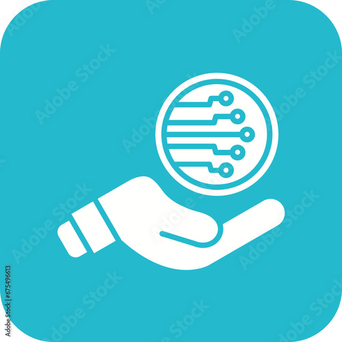 Initial Coin Offering Line Color Icon