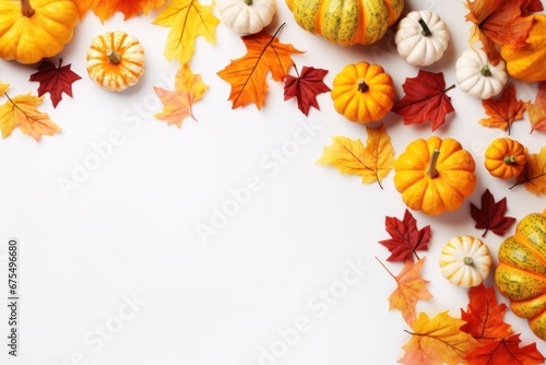 Autumn Thanksgiving holiday background from pumpkins
