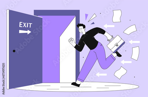 Running to exit vector line concept