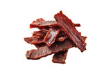 Jerky beef isolated on transparent and white background
