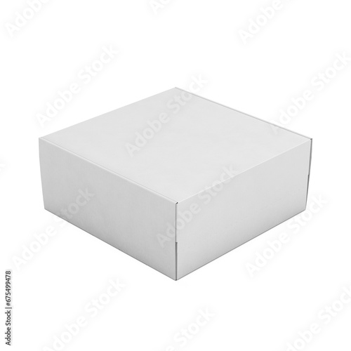 a white Square Corrugated Box image isolated on a white background © Bruno