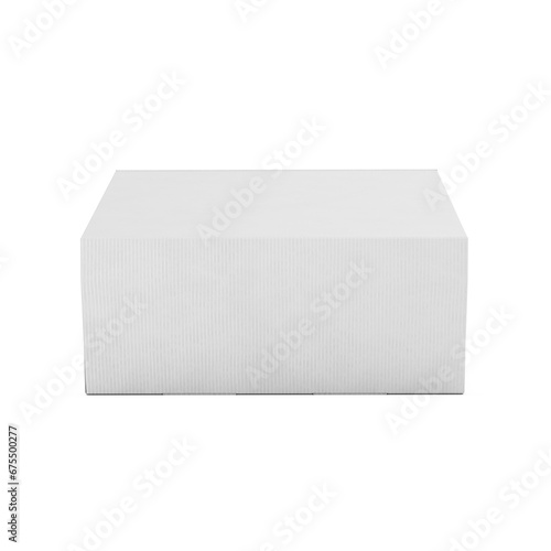 a white Square Corrugated Box image isolated on a white background photo