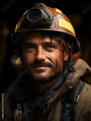 portrait of a firefighter in uniform © Ekaterina