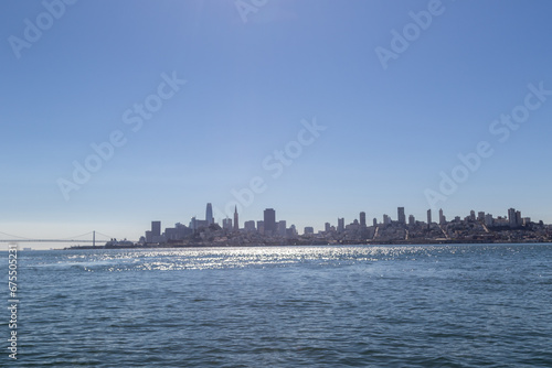San Francisco cityscape view from across the water on Alcatraz island, October 2023 © J.Woolley