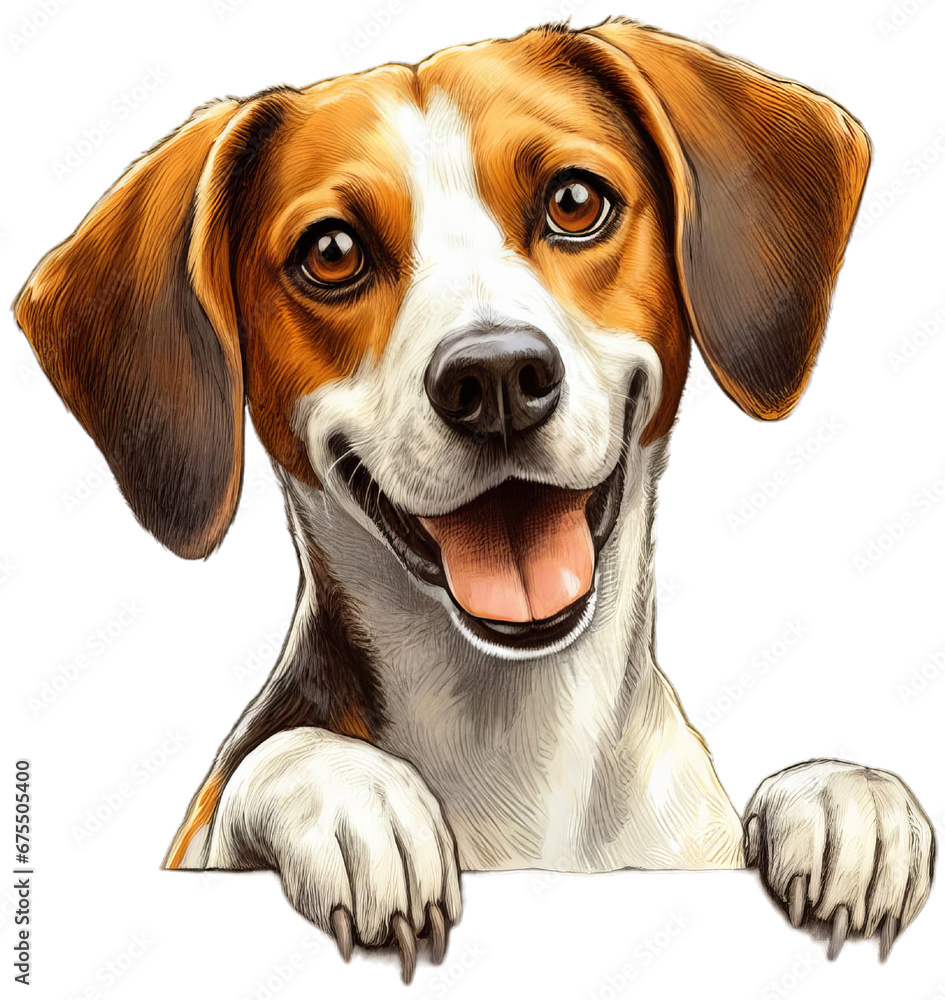 American Foxhound Majesty: Stunning Watercolor Illustration Showcasing the Elegance of the Noble Foxhound