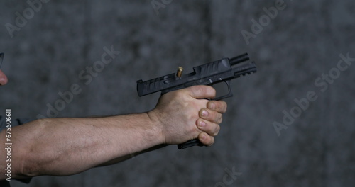 Single Shot Firing of Stoeger STR-9 9mm Pistol at Shooting Range, Detailed in 800 fps Slow-Motion