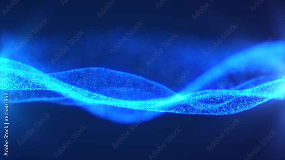 Vibrant abstract digital particle wave lights background animation. Blue futuristic particle waves with soft light and bokeh. Tech presentations and sci-fi projects animation. Data flow concept, 4k. Vibrant abstract digital particle wave lights background animation. Blue futuristic particle waves with soft light and bokeh. Tech presentations and sci-fi projects animation. Data flow concept, 4k.
