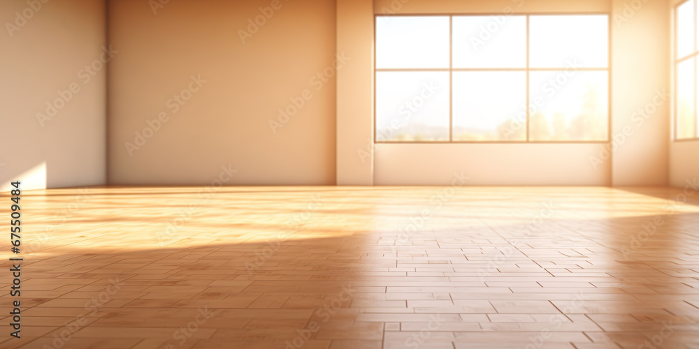 Empty room, morning sun lighting Empty room, morning sun lighting