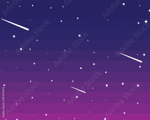 Stars gradient background vector design with purple color, beautiful 2d based sky