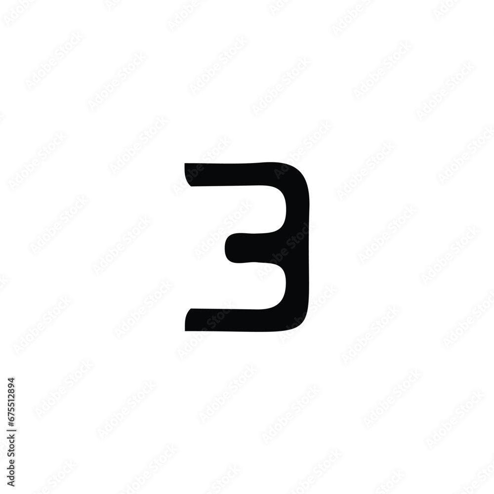 3 icon. Simple style 3 company poster background symbol. 3 brand logo design element. 3 t-shirt printing. Vector for sticker. 3 icon. Simple style 3 company poster background symbol. 3 brand logo design element. 3 t-shirt printing. Vector for sticker.