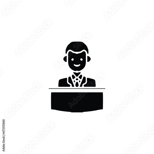 Reception icon. Simple style reception theme poster background symbol. Reception brand logo design element. Reception t-shirt printing. Vector for sticker.