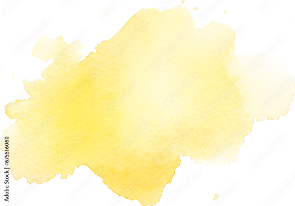 yellow watercolor stain - obrazy, fototapety, plakaty 