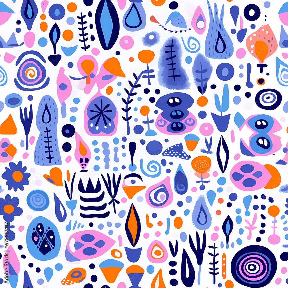 a cute blue and purple pattern with colorful shapes a cute blue and purple pattern with colorful shapes
