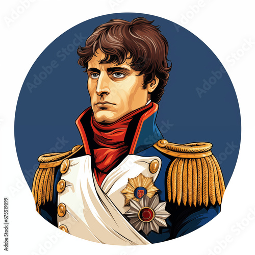 Portrait of of Napoleon Bonaparte build with IA, emperor of Europe  photo