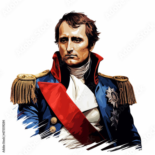 Portrait of of Napoleon Bonaparte build with IA, emperor of Europe  photo