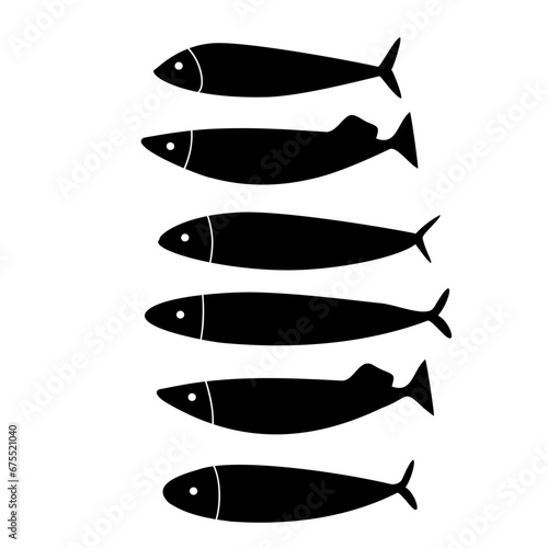 Cute cartoon black vector fish sea life - vector illustration for kids. 