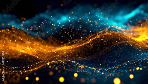 Abstract technology blue particles mesh background