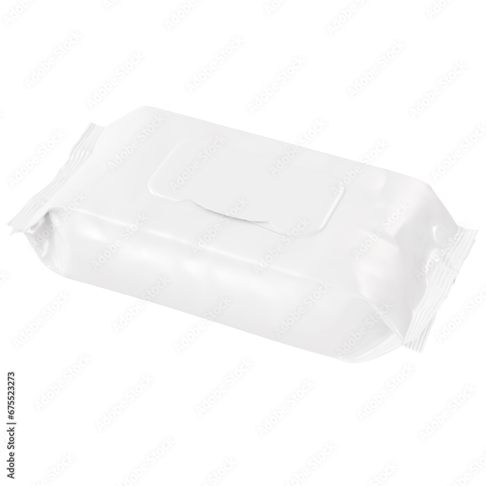 a blank image of a Wet Wipes Pack isolated on a white background a blank image of a Wet Wipes Pack isolated on a white background