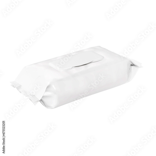 a blank image of a Wet Wipes Pack isolated on a white background