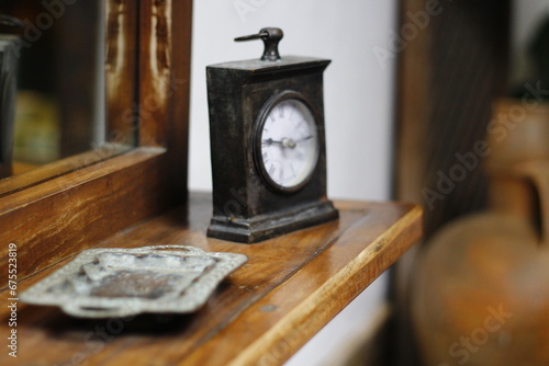 Ancient steel clock photo