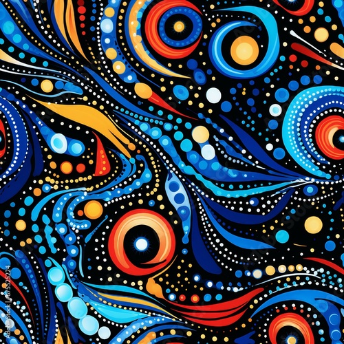 Indigenous Australian Dreamtime Art Pattern