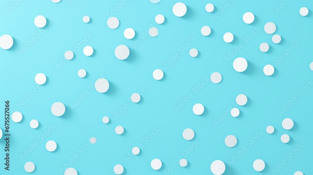 white circles on a blue background.
