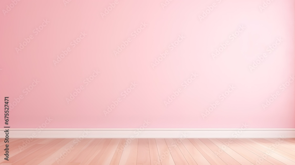 Pink wall background , mock up room, parquet floor. Pink wall background , mock up room, parquet floor.