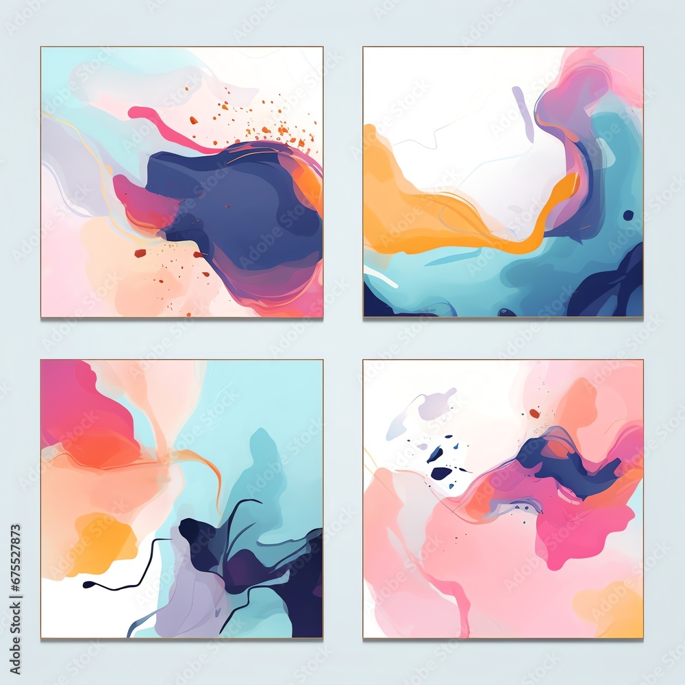illustration set of colorful abstract background decoration modern art