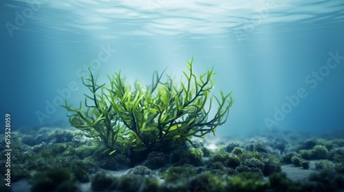 green seaweed.