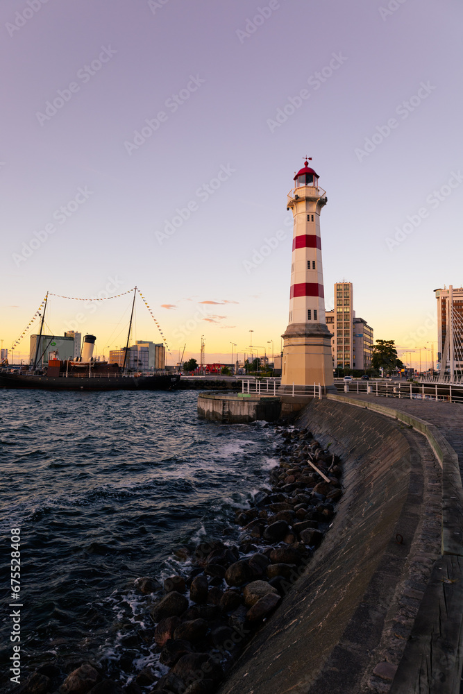 Malmo inner lighthouse at evening