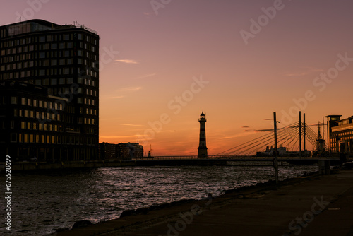 malmo inner lighthouse at sunset