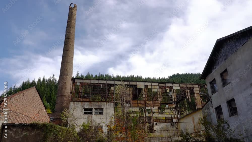An old industrial abandoned building, Ironworks - (4K) An old industrial abandoned building, Ironworks - (4K)