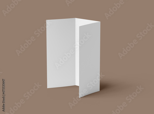 Fototapeta Naklejka Na Ścianę i Meble -  Blank Tri fold letter size brochure 3d render to present your design