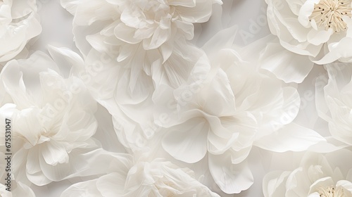  a bunch of white flowers that are on a white wallpaper with lots of white flowers in the middle of the picture.  generative ai © Anna