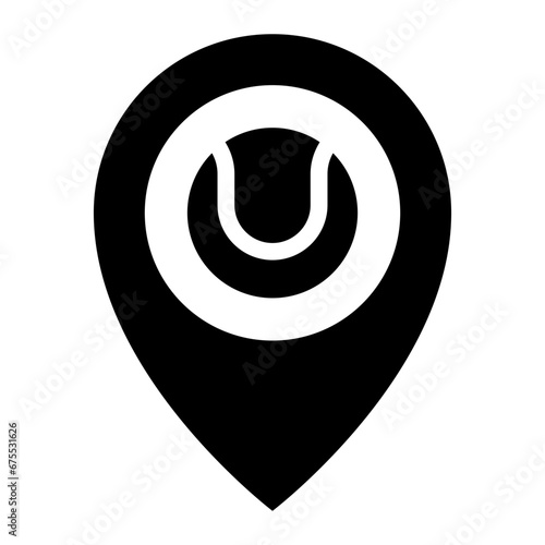 Location off tennis court or event icon