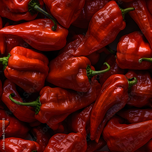 Habanero chilli pepper texture seamless pattern photography