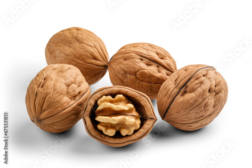 walnuts isolated on transparent background, png file