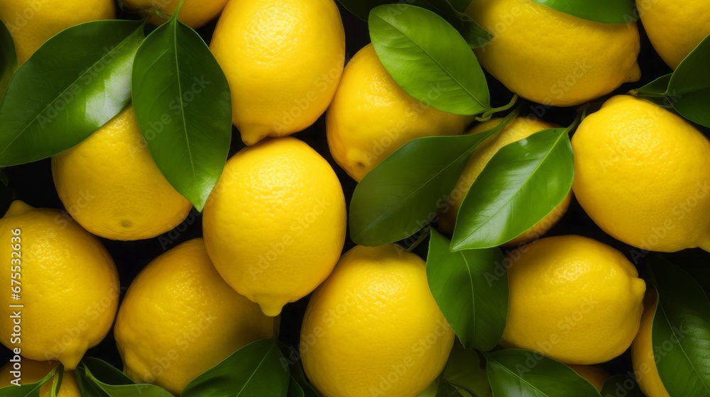 background of ripe lemons.