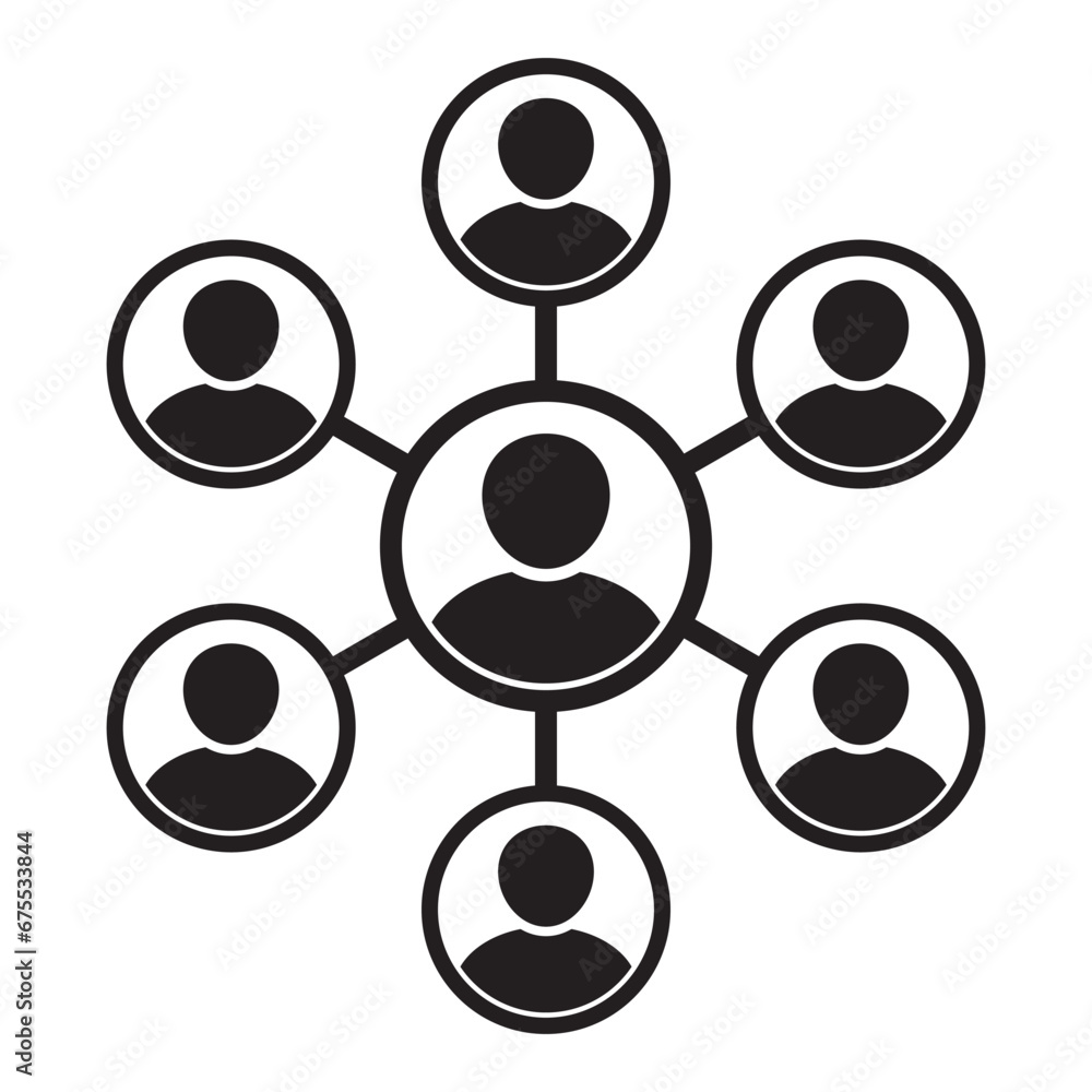 People network icon. Social network connection and global business communication concept. Vector icon isolated on white background. People network icon. Social network connection and global business communication concept. Vector icon isolated on white background.