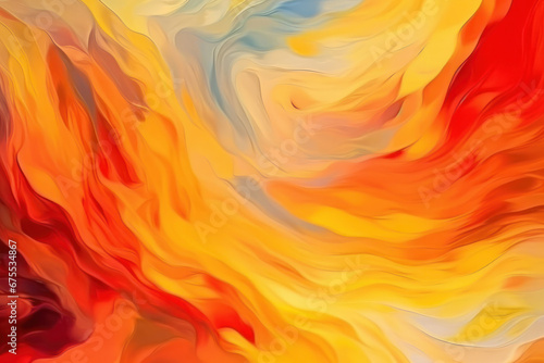 A vibrant dance of colors, igniting the canvas with fiery passion.