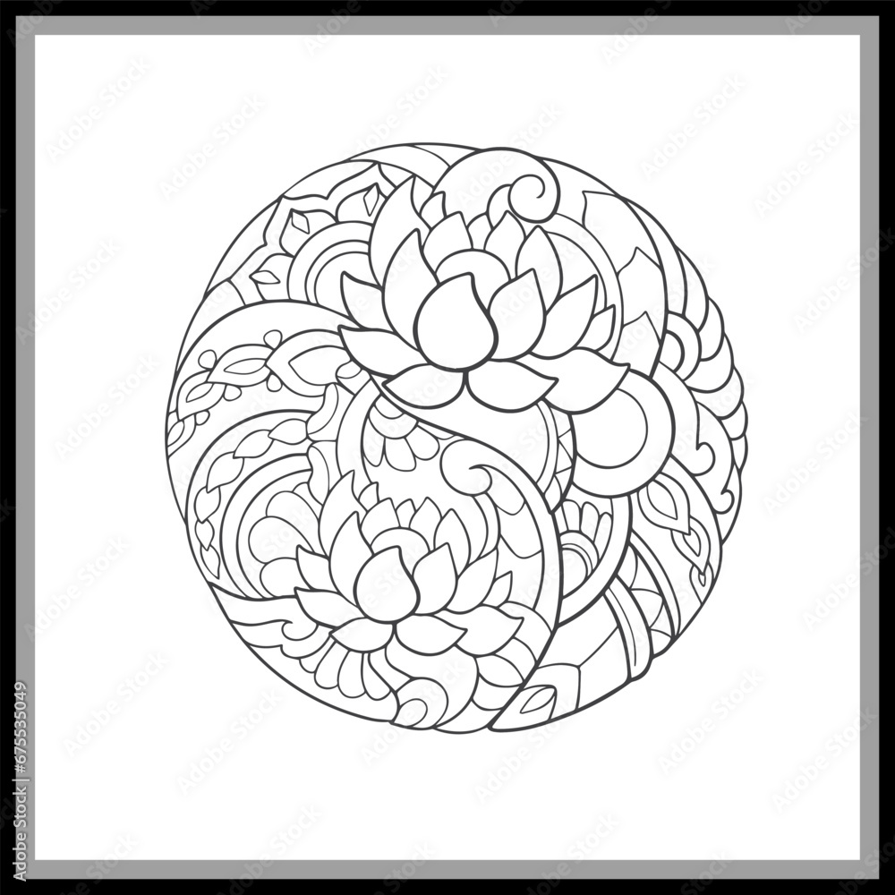Colorful Yin yang mandala arts isolated on black background. Colorful Yin yang mandala arts isolated on black background.