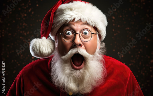 Shocked, surprised Santa Claus
