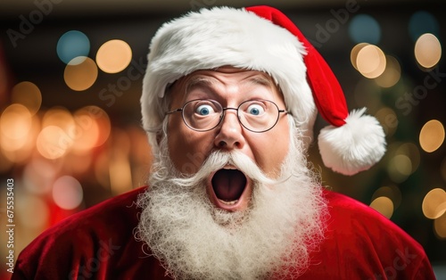 Shocked, surprised Santa Claus