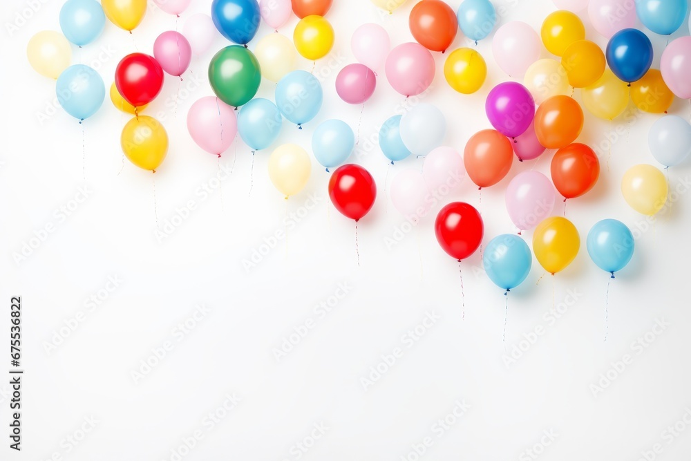 Colored balloons, white background Colored balloons, white background