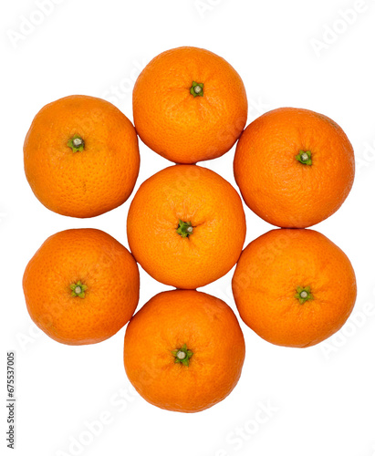 clementines in a circle on a transparent background 